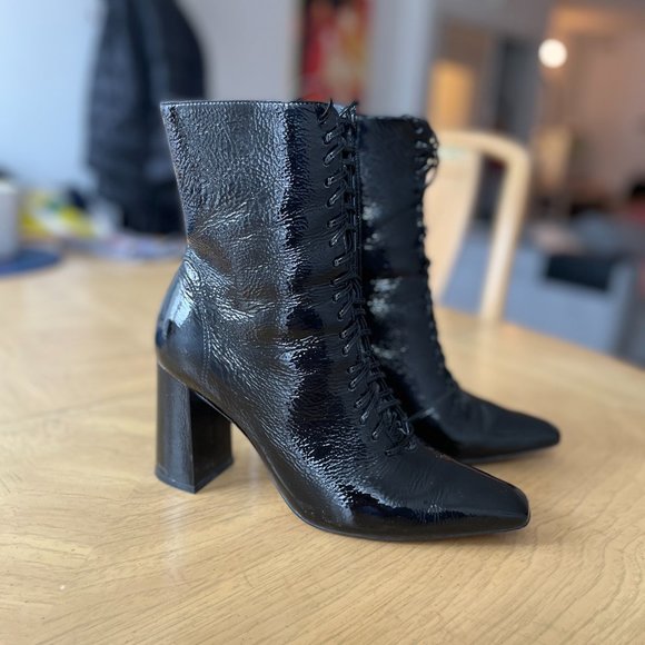 Black Patent Leather Boots - Picture 7 of 7